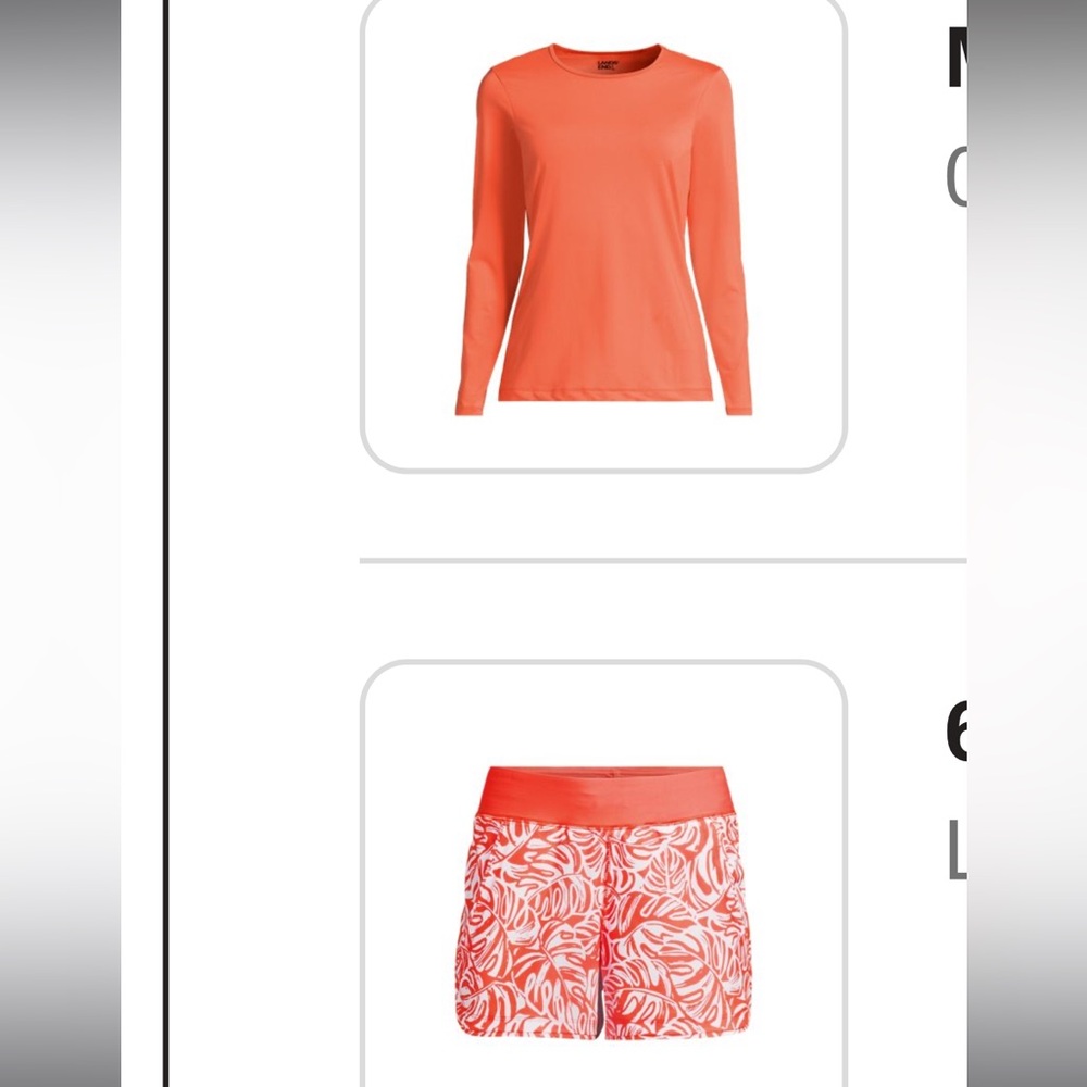 Orange Long Sleeve SPF Top and Shorts Set